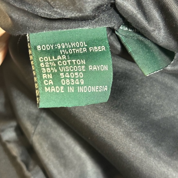 Lauren Ralph Lauren - Black Leopard Collar Wool Double-breasted Blazer - 10 - Picture 3 of 4